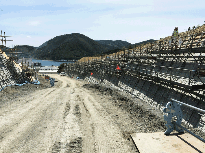 女川町震災復興工事の写真