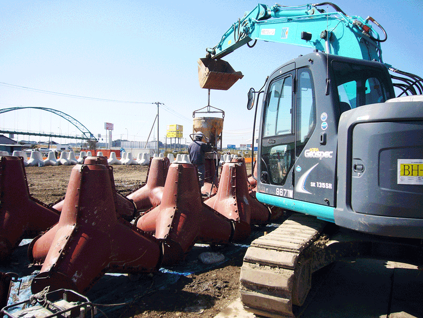 護岸工事の写真